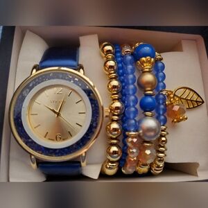 Strada Elegant Blue and Gold Women's Watch